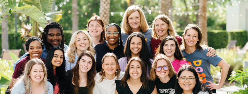 Group photo of Rewriting the Code staff members