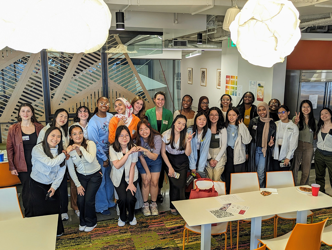 group of young women at corporate office