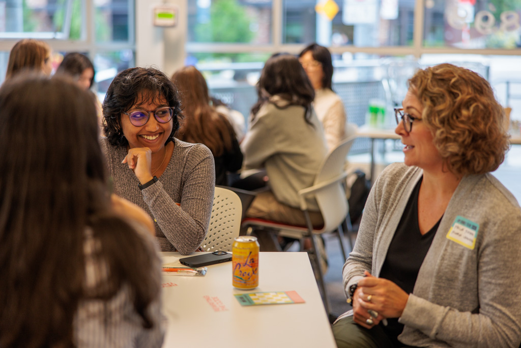 RTC member smiling at a woman