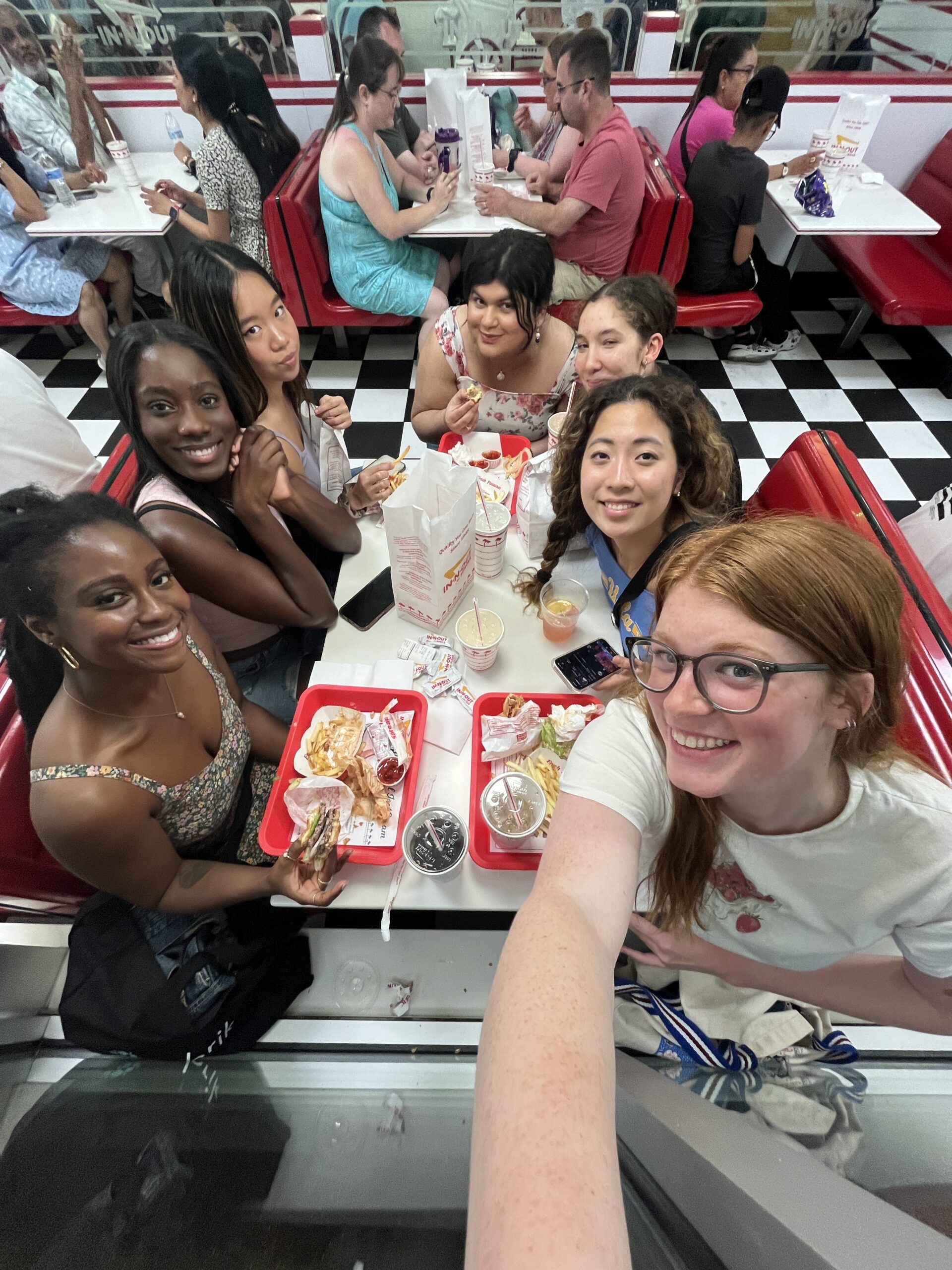 Group of women having dinner together