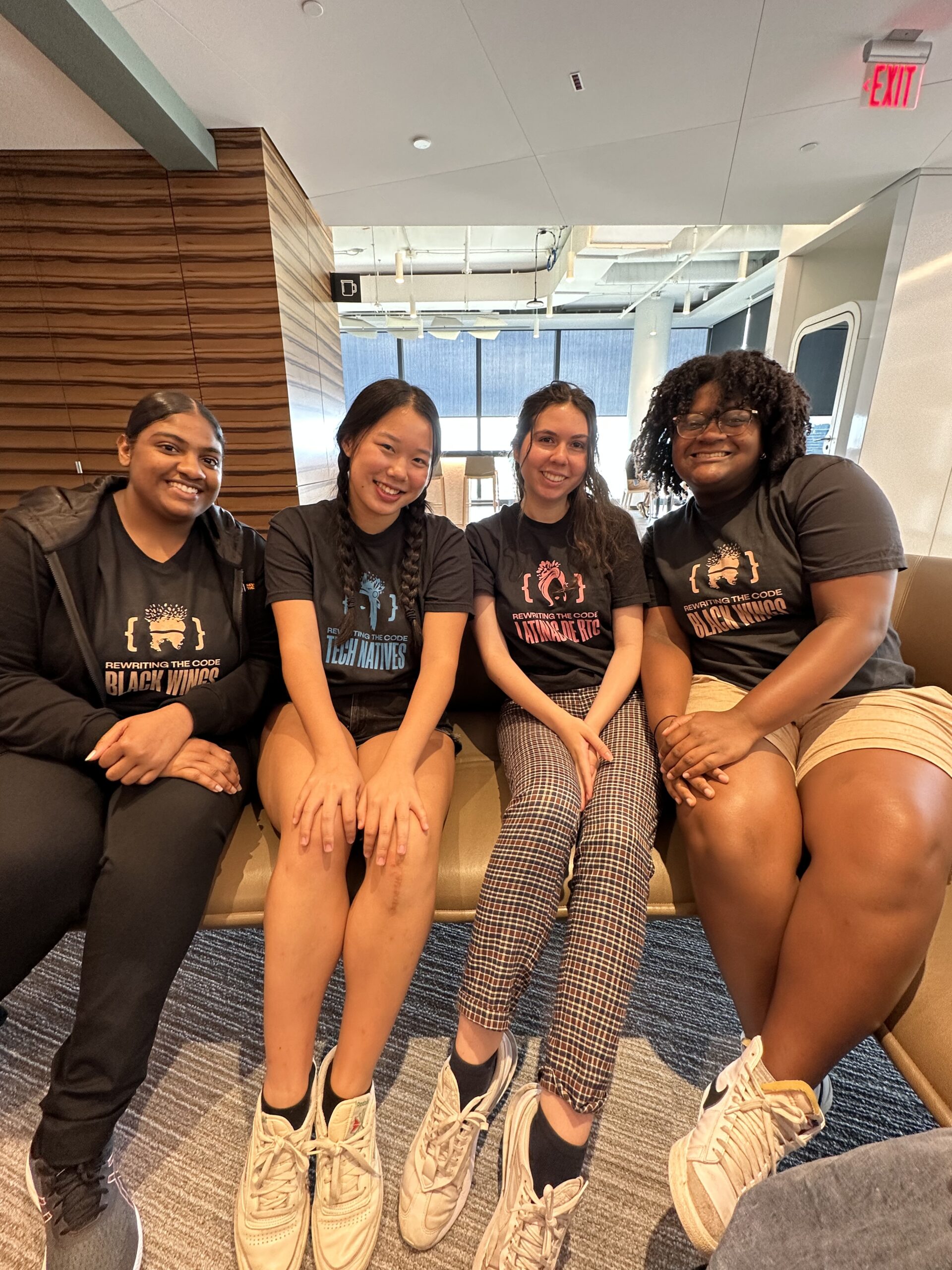 RTC Affinity Group members wearing RTC Tech Natives, Latinas de RTC, and Black Wings shirts