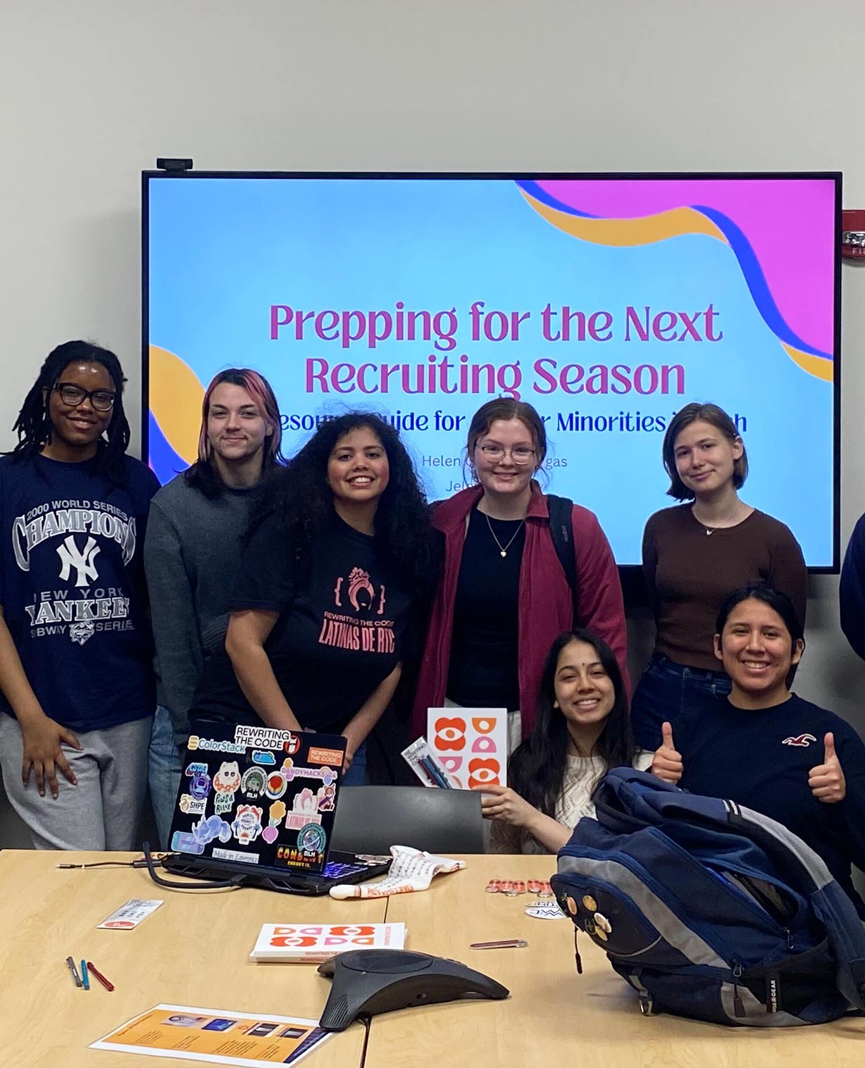 group of students at recruiting event